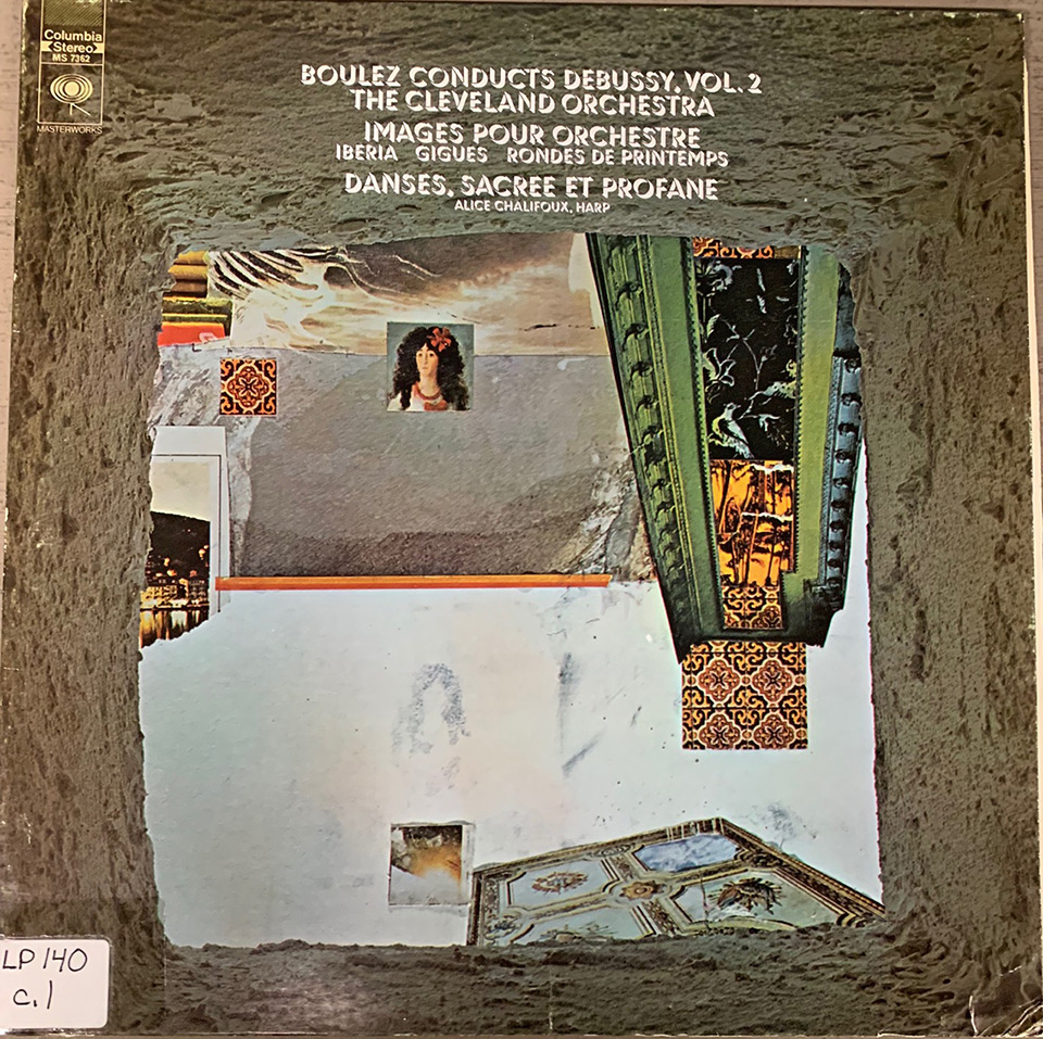 Front cover of sleeve of The Cleveland Orchestra’s award winning record, “Boulez Conducts Debussy, Vol. 2: The Cleveland Orchestra,” released by Columbia Records in 1969