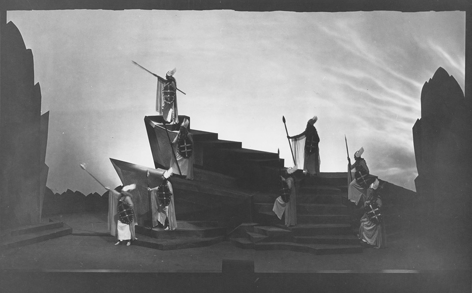 Richard Rychtarik’s realized stage designs for The Cleveland Orchestra’s production of Richard Wagner’s Die Walküre at Severance Hall in 1934.