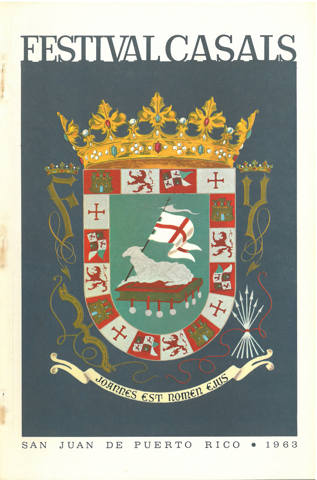 A program cover, in an older heraldic design, for the 1963 Festival Casals.